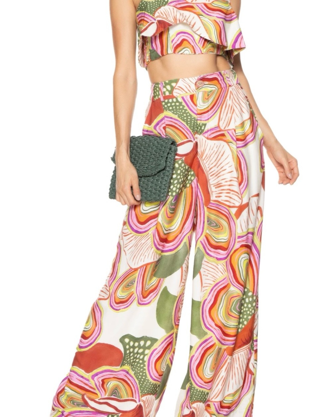 FARM Rio Multi-Color Floral Wide-Leg Palazzo Pants